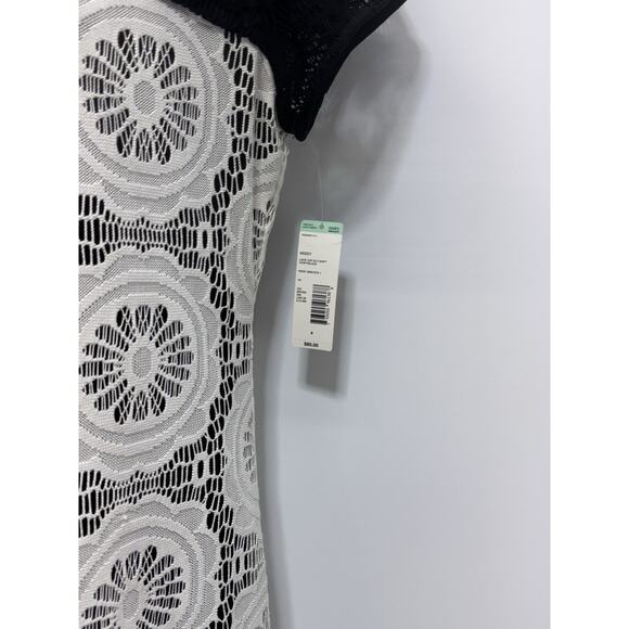 NWT Metaphor Black & White Lace Panel Lined Sheath Dress Women’s Size 8 - Picture 3 of 6